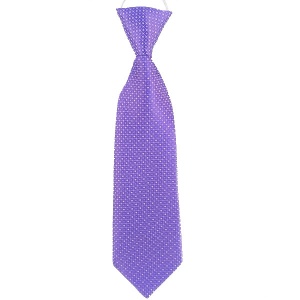 Boys Purple Dot Satin Tie on Elastic